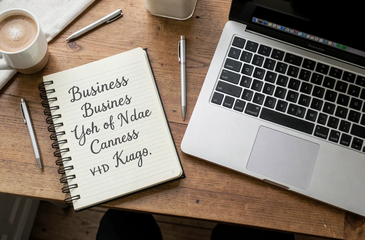 Carnet de notes et ordinateur portable avec une liste de noms d'entreprise