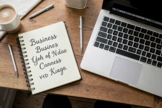Carnet de notes et ordinateur portable avec une liste de noms d'entreprise