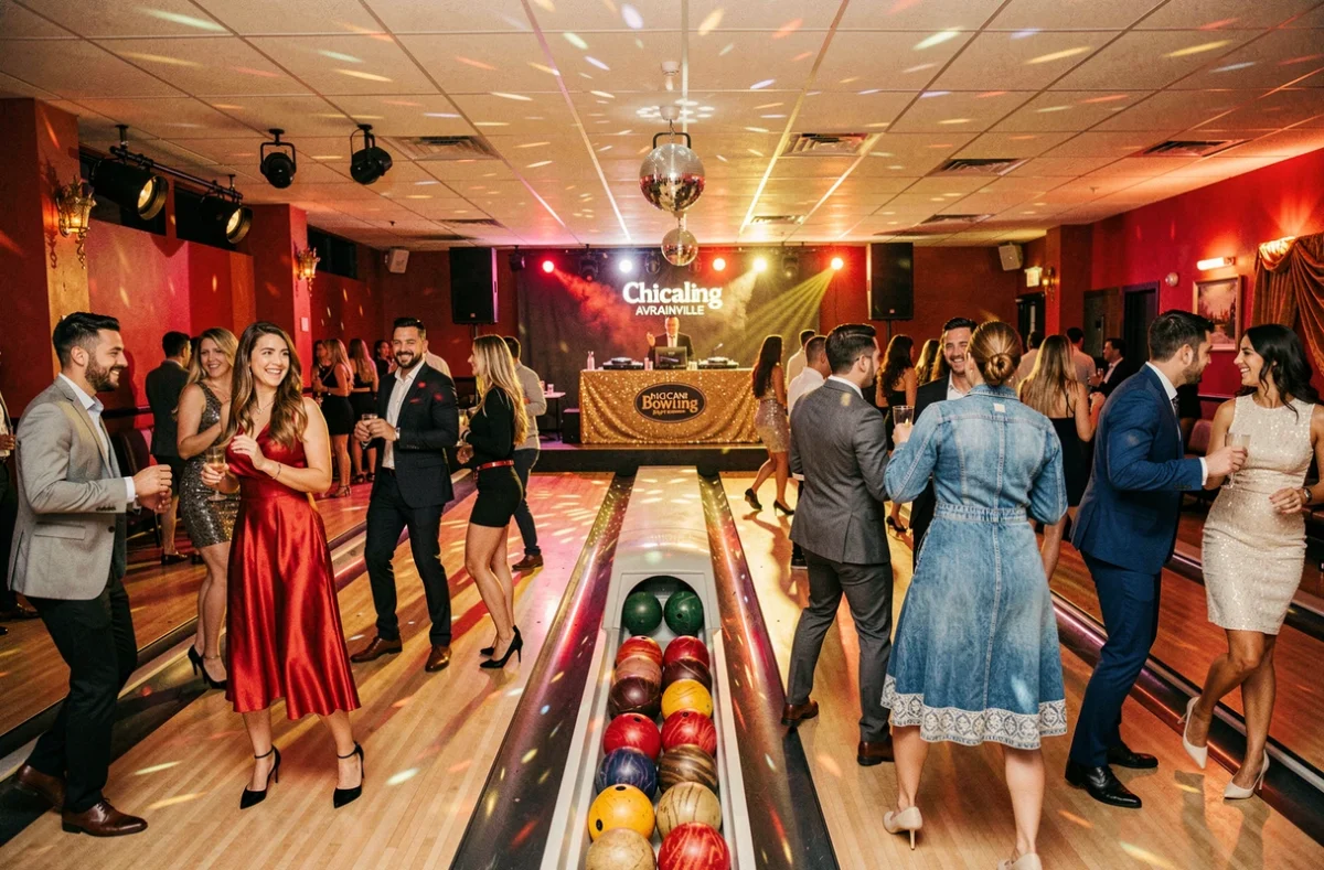 Soirée dansante au Chicago Bowling d'Avrainville avec pistes transformées en piste de danse et ambiance festive
