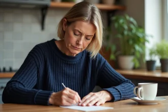 Femme qui gratte un ticket de loterie FDJ à la maison en 2026