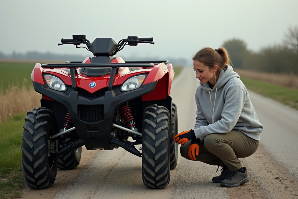 Femme vérifie la pression d