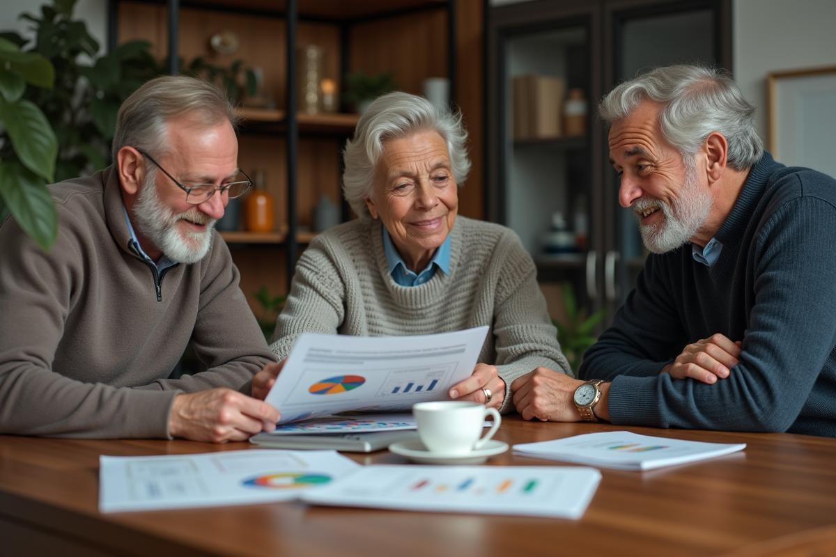Groupe de trois personnes discutant autour d