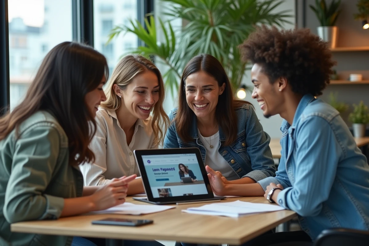 Groupe de jeunes professionnels dans un espace de coworking
