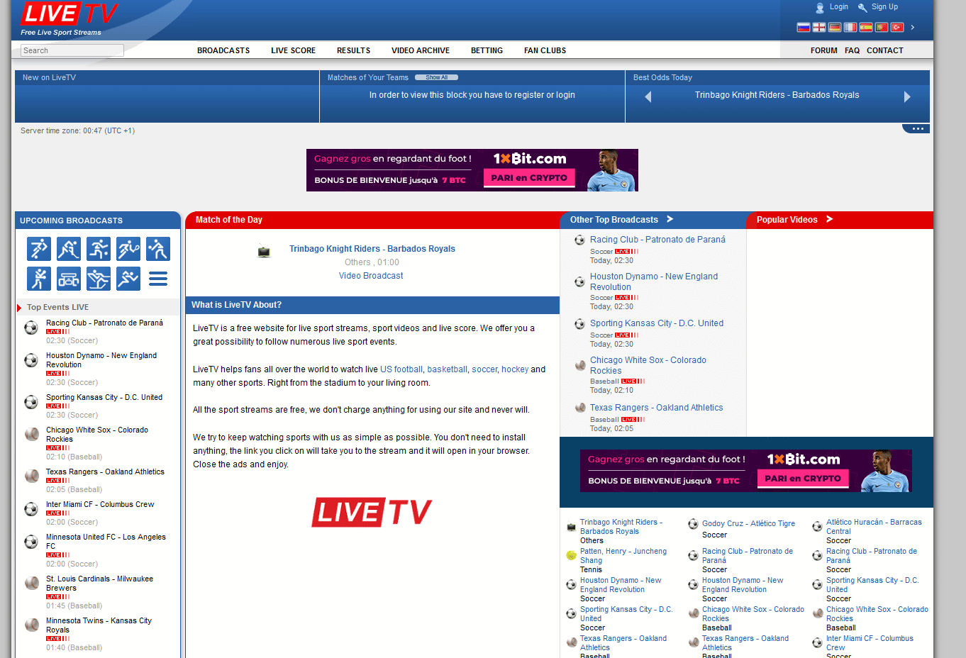 Regarder le foot gratuitement sur LiveTV SX
