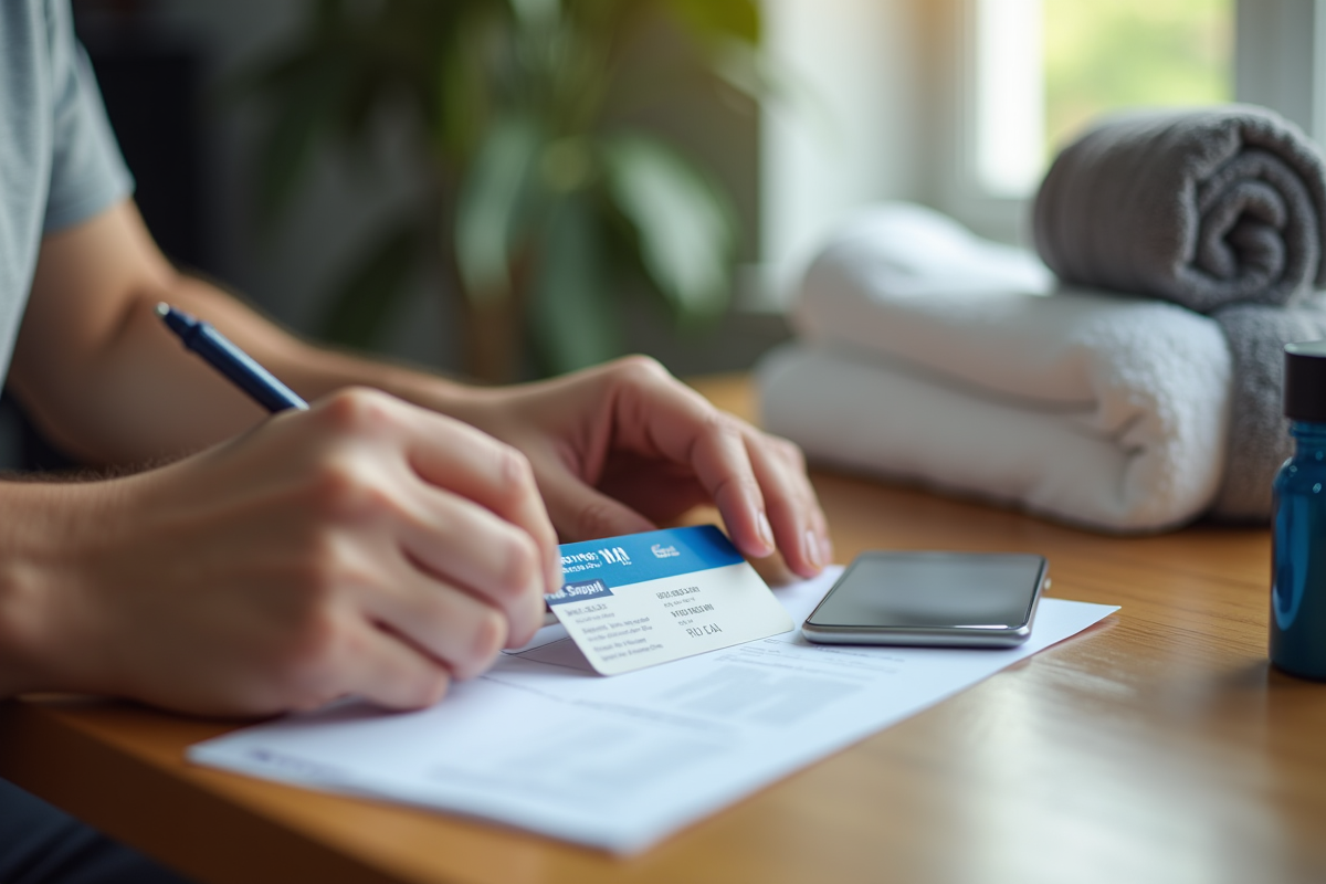 Mains posant une carte d